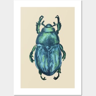 Shiny Green Beetle Posters and Art